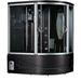 Maya Bath 51" W x 88" H Framed Round Sliding Steam Shower in Black | 88 H x 51 W x 51 D in | Wayfair 102BL