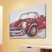Marmont Hill "Vintage Car" by Reesa Qualia Painting Print on Wrapped Canvas Canvas, Solid Wood in Blue/Brown/Red | 12 H x 18 W in | Wayfair