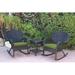 Bay Isle Home™ Batchelor 3 Piece Rattan Seating Group w/ Cushions Synthetic Wicker/All - Weather Wicker/Wicker/Rattan in Black | Outdoor Furniture | Wayfair