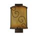 Meyda Lighting 2 - Light Dimmable Golden Bronze Flush Mounted Sconce Glass in Brown/Yellow | 16 H x 9 W x 4.5 D in | Wayfair 125509