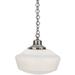 Meyda Lighting 1 - Light Single Schoolhouse Pendant Glass in Gray/White | 49.5 H x 16 W x 16 D in | Wayfair 144291