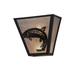 Meyda Lighting Greenbriar Oak 2 - Light Leaping Trout Flush Mounted Sconce Glass in Black | 11.5 H x 13 W x 6.5 D in | Wayfair 158828