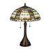 Meyda Lighting Fleur-De-Lis Table Lamp Glass/Metal in Brown/Gray | 22.5 H x 16 W x 16 D in | Wayfair 27031