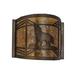 Meyda Lighting Northwoods Wolf on the Loose 1 - Light Flush Mounted Sconce Glass in Brown/Yellow | 9.5 H x 12 W x 4 D in | Wayfair 81054