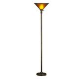 Meyda Lighting Van Erp Amber Mica 72" Torchiere Floor Lamp Solid Wood in Brown | 72 H x 15 W x 15 D in | Wayfair 23961