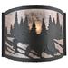 Meyda Lighting Grizzly Bear 1-Light Left Flush Mounted Sconce Glass in Black/Gray/White | 9 H x 12 W x 4 D in | Wayfair 107450