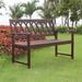 Charlton Home® Creekmore Wooden Garden Outdoor Bench Wood/Natural Hardwoods in Brown/Red/White | 34.06 H x 50 W x 24.02 D in | Wayfair