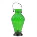 Northlight Seasonal 9.5" Frosted Ribbed Vase Glass Bottle Tea Light Candle Lantern Decoration Glass/Metal in Green | 9.5 H x 5 W x 5 D in | Wayfair