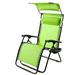 Plow & Hearth Deluxe Reclining Zero Gravity Chair w/ Cushion Metal in Green | 65 H x 30 W x 44 D in | Wayfair 39214 GR