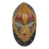Bungalow Rose Joy & Happiness African Wood Mask Wall Décor in Black/Brown/Yellow | 9.75 H x 5 W in | Wayfair DC0ED9F7A63B4E43801A61F5B8CCE963