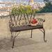 One Allium Way® French Quarter Garden Outdoor Bench Metal in Brown | 36.5 H x 41 W x 17 D in | Wayfair OAWY1903 25982589