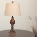 Ophelia & Co. Roxann Sculpted 27" Table Lamp Resin/Linen in Brown | 27 H x 13 W x 13 D in | Wayfair OPCO5451 44227157