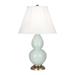 Robert Abbey Double Gourd 22.75" Table Lamp Silk/Ceramic/Fabric in Green/Yellow | 22.75 H x 13 W x 13 D in | Wayfair 1786