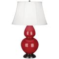 Robert Abbey Double Gourd 31" Table Lamp Silk/Ceramic/Metal in Red/Brown | 31 H x 19 W x 19 D in | Wayfair RR21