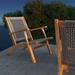 PatioSense Vega Patio Chair Wood in Brown/Green/White, Size 29.0 H x 24.0 W x 31.0 D in | Wayfair 62773