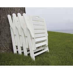 POLYWOOD® Nautical Folding Highback Outdoor Chair Plastic/Resin in White | 38.5 H x 25.5 W x 25.75 D in | Wayfair NCH38WH