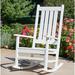 POLYWOOD® Vineyard Porch Outdoor Rocking Chair in Pink/White/Blue | 45.88 H x 27.25 W x 34.25 D in | Wayfair R140WH