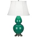 Robert Abbey Double Gourd 31" Table Lamp Silk/Ceramic/Metal in Green/Gray | 31 H x 19 W x 19 D in | Wayfair EG22