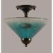 Red Barrel Studio® 2-Light Semi-Flush Mount, Glass in Green/Blue/Brown | 11.25 H x 12 W x 12 D in | Wayfair 120F207DDFAA43F5B5218AA7186C00E7