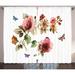 Wildon Home® Dimosthenis Flower Graphic Print & Text Semi-Sheer Rod Pocket Curtain Panels Polyester in Brown | 84 H in | Wayfair RBRS1185 39183895