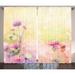 Wildon Home® Brynt Watercolor Flower Graphic Print & Text Semi-Sheer Rod Pocket Curtain Panels Polyester in Brown | 84 H in | Wayfair