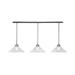 Wildon Home® 3-Light Linear Pendalier w/ Hang Straight Swivel, Glass in Gray | 8.5 H x 60 W x 16 D in | Wayfair F62EC878F6134EF582BCC361F823263C