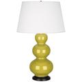 Robert Abbey Triple Gourd 32.75" Table Lamp Ceramic/Fabric in Green/Brown | 32.75 H x 20 W x 20 D in | Wayfair CI41X