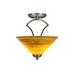 Red Barrel Studio® Couto 2 - Light Unique/Statement Bowl Pendant Glass in Orange | 12.75 H x 12 W x 12 D in | Wayfair