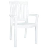 Mistana™ Accomac Stacking Patio Dining Armchair Plastic/Resin in White | 36 H x 23 W x 18 D in | Wayfair RDBS3788 30043287