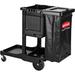 Rubbermaid Commercial Products Executive Janitor Cleaning Utility Cart Metal in Black | 34.8 H x 12.1 W x 22.4 D in | Wayfair 1861430