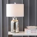 Rosdorf Park Langworthy Glass 25" Table Lamp Linen/Mercury Glass in Gray/White | 24.5 H x 14 W x 14 D in | Wayfair 8505AADA1C4147E087AD796D98640462