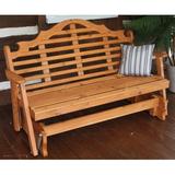 Rosecliff Heights Coury Outdoor Glider Bench in Brown | 41 H x 52 W x 27 D in | Wayfair B5DCDFAAB8D241FBA2959F75FEB6A587