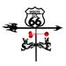 SWEN Products Farrell Route 66 Weathervane Metal/Steel in Brown/Gray | 30 H x 21 W x 15.5 D in | Wayfair 9090-Flat