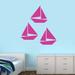 Sweetums Wall Decals 3 Piece Sailboat Wall Decal Set Vinyl in Pink | 22 H x 22 W in | Wayfair 3472hotpink