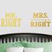 Sweetums Wall Decals Mr. Right & Mrs. Always Right Wall Decal Vinyl in Yellow | 15 H x 22 W in | Wayfair 2618Gold