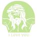 The Decal Guru Jesus Loves You Wall Decal Vinyl in Green | 60 H x 55 W in | Wayfair 1722-WALL-02-15