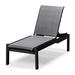 Telescope Casual Leeward MGP Sling Lay-flat Stacking Armless Long Frame Chaise w/ Wheels Plastic in Black | 43.75 H x 28.5 W x 72 D in | Outdoor Furniture | Wayfair