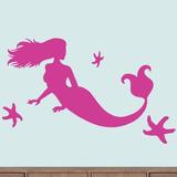 Sweetums Wall Decals 4 Piece Mermaid & Starfish Wall Decal Set Vinyl in Pink | 22 H x 36 W in | Wayfair 3144hotpink