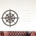 The Decal Guru Compass Quote Wall Decal Vinyl in White/Black/Brown | 29 H x 35 W in | Wayfair 1754-WALL-02-04