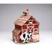 The Holiday Aisle® Barn Yard Cookie Jar Ceramic in Brown/Red | 10.38 H x 9 W x 7.5 D in | Wayfair THDA1813 41615459