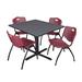 Symple Stuff Cain Square X-Base Breakroom Table & 4 M Stack Chairs Metal in Gray | 29 H x 48 W x 48 D in | Wayfair 29CA70BC67C44409901C30D6327C71EC