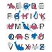 The Decal Guru Animal Alphabet Wall Decal Vinyl in Pink/Gray/Blue | 56 H x 45 W in | Wayfair 1761-WALL-02-05