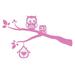 The Decal Guru Owls on a Branch Wall Decal Vinyl in Pink | 39 H x 65 W in | Wayfair 1944-WALL-02-07