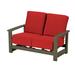 Telescope Casual Leeward Deep Loveseat w/ Cushions Plastic in Red/Gray/Brown | 39 H x 56.5 W x 35 D in | Outdoor Furniture | Wayfair 864J01A01