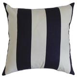 The Pillow Collection Leesburg Stripes Bedding Sham 100% Cotton in Gray/Black | 26 H x 26 W x 8 D in | Wayfair EURO-PP-VERTICAL-BLUEWHITE