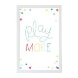 Wrought Studio™ Play More Wall Mounted Magnetic Board Manufactured Wood/Metal in Brown/White | 24 H x 16 W x 2 D in | Wayfair