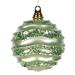 The Holiday Aisle® Stripe Candy Glitter Wave Ball Christmas Ornament Plastic in Green | 8" H x 8" W x 8" D | Wayfair