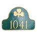 Montague Metal Products Inc. Shamrock 1-Line Wall Address Plaque Metal | 11 H x 16 W x 0.25 D in | Wayfair PCS-0082S1-W-HGG