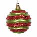 The Holiday Aisle® Stripe Candy Glitter Wave Ball Christmas Ornament Plastic in Red/Green | 8" H x 8" W x 8" D | Wayfair