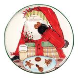 VIETRI Old St. Nick Cookie Platter All Ceramic/Earthenware/Stoneware in Brown/Red/White | 13.75 W in | Wayfair OSN-7823